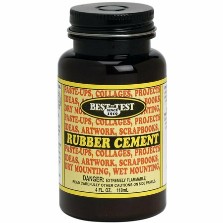 BEST-TEST Best Test  4 oz Rubber Cement, Brush-In Cap 148